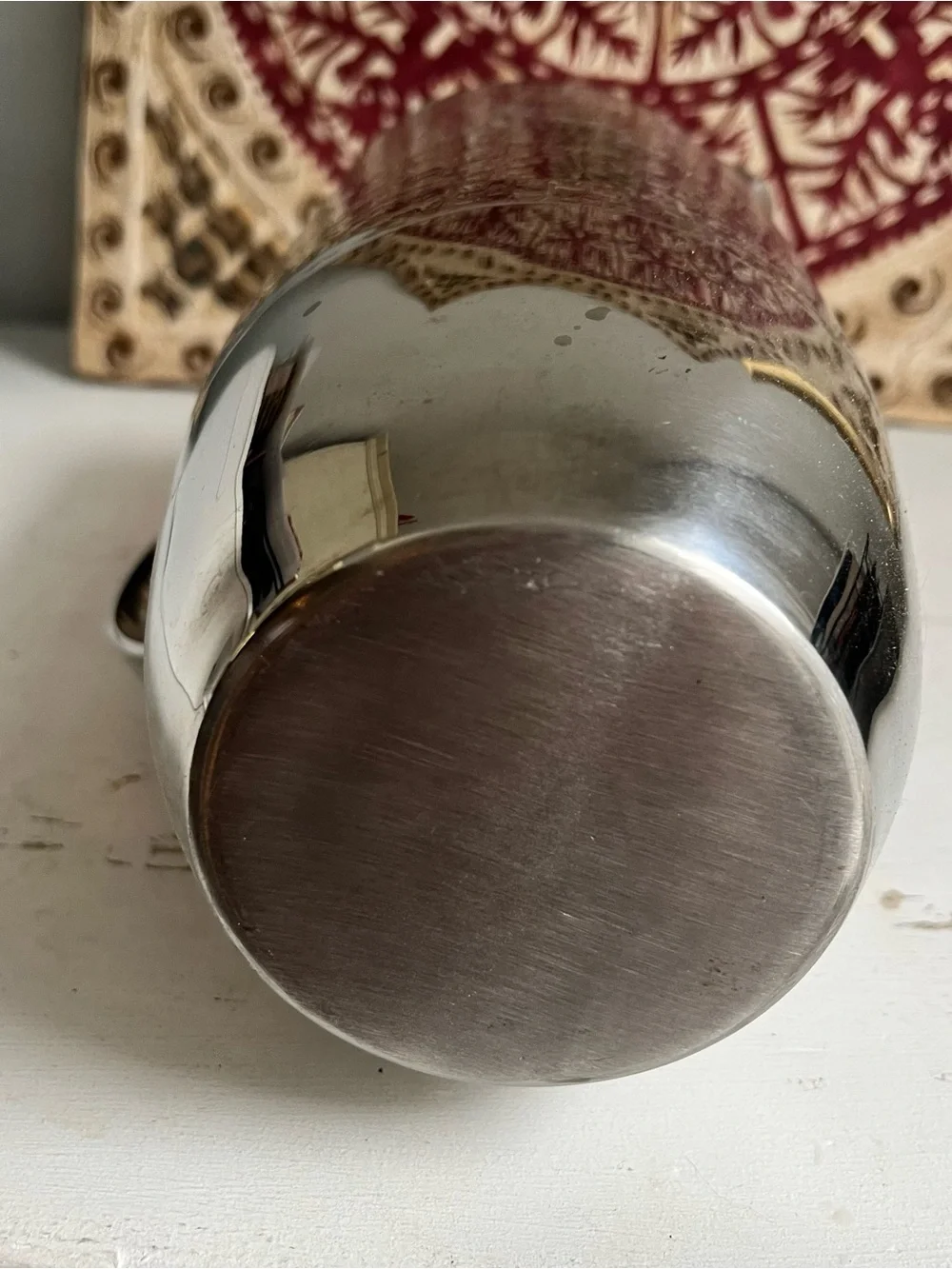 Crate and Barrel Graham 82 oz. Hammered Metal Pitcher